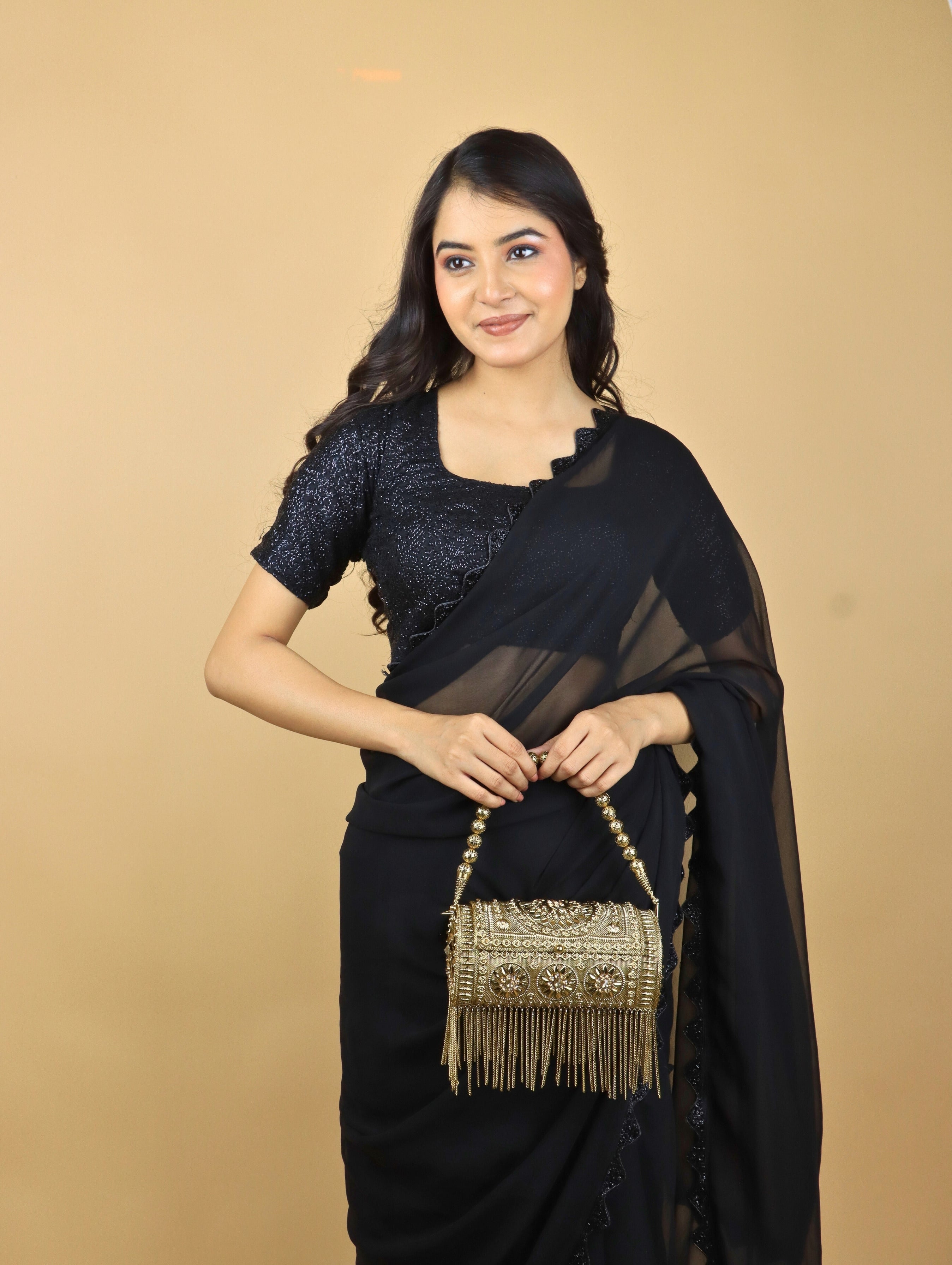 GOLDEN METAL HANDBAG BOLLYWOOD STYLE