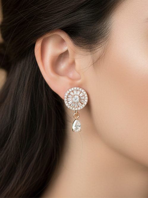 Daimond round earring