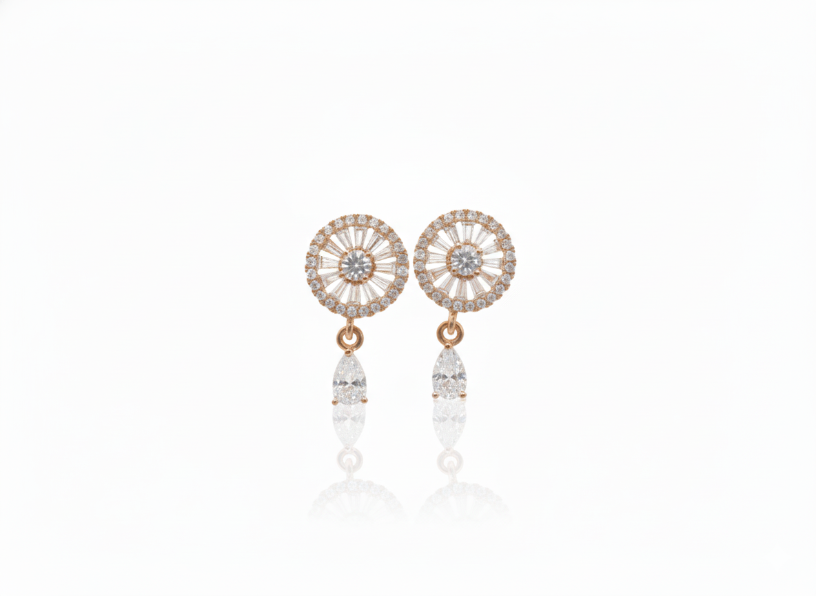 Daimond round earring