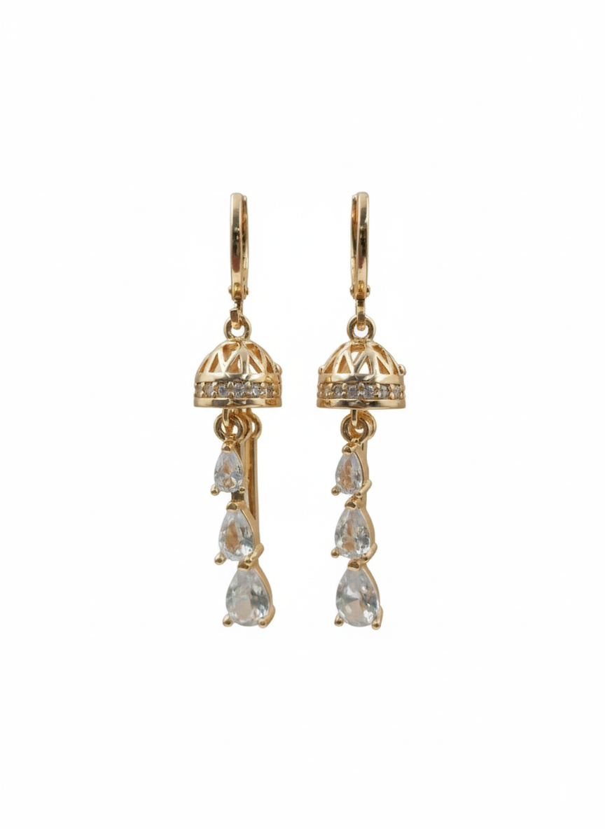 Diamond long chandelier earrings