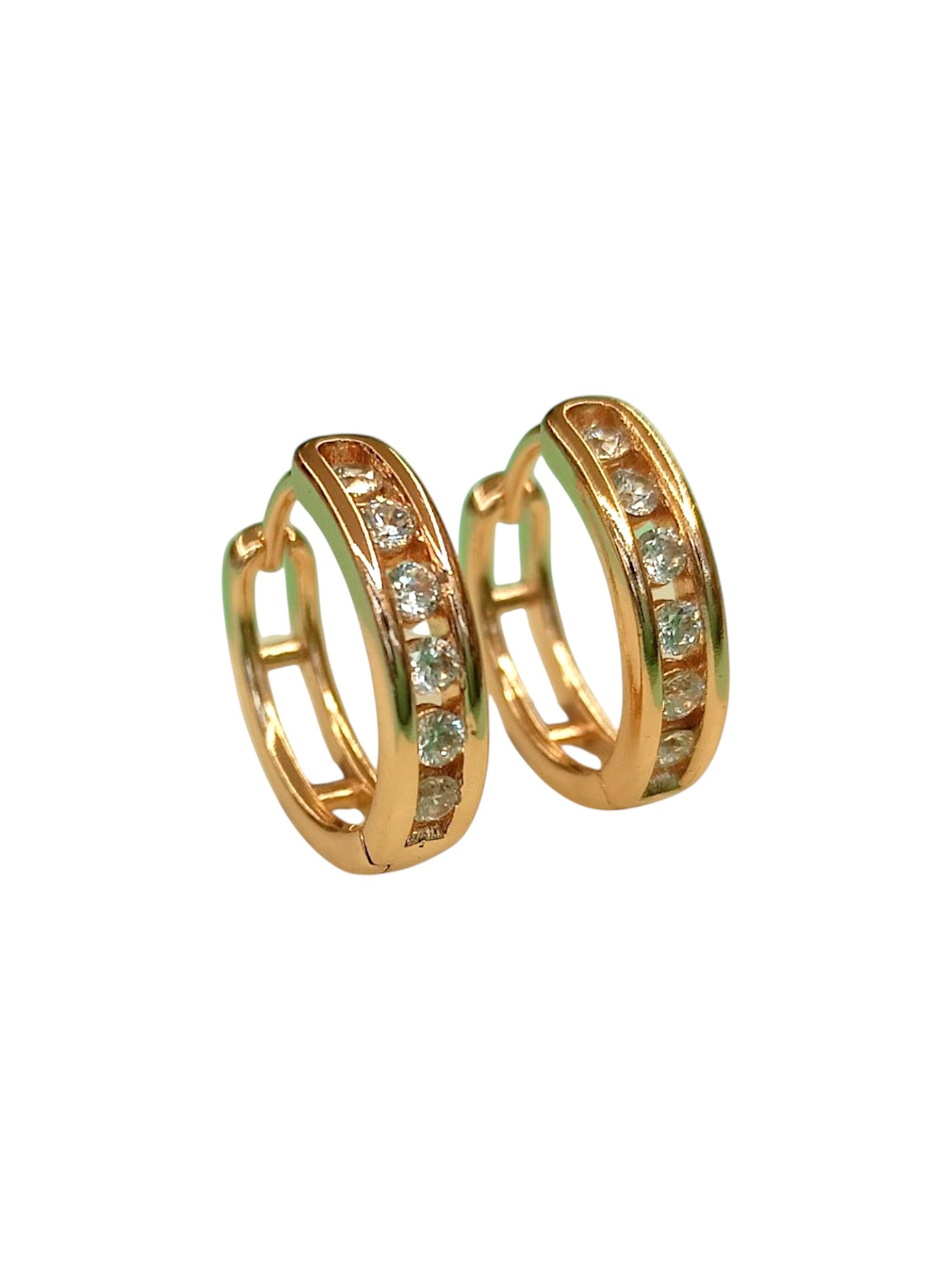 SAAZ 18K SOLITAIRE GOLDEN HOOP