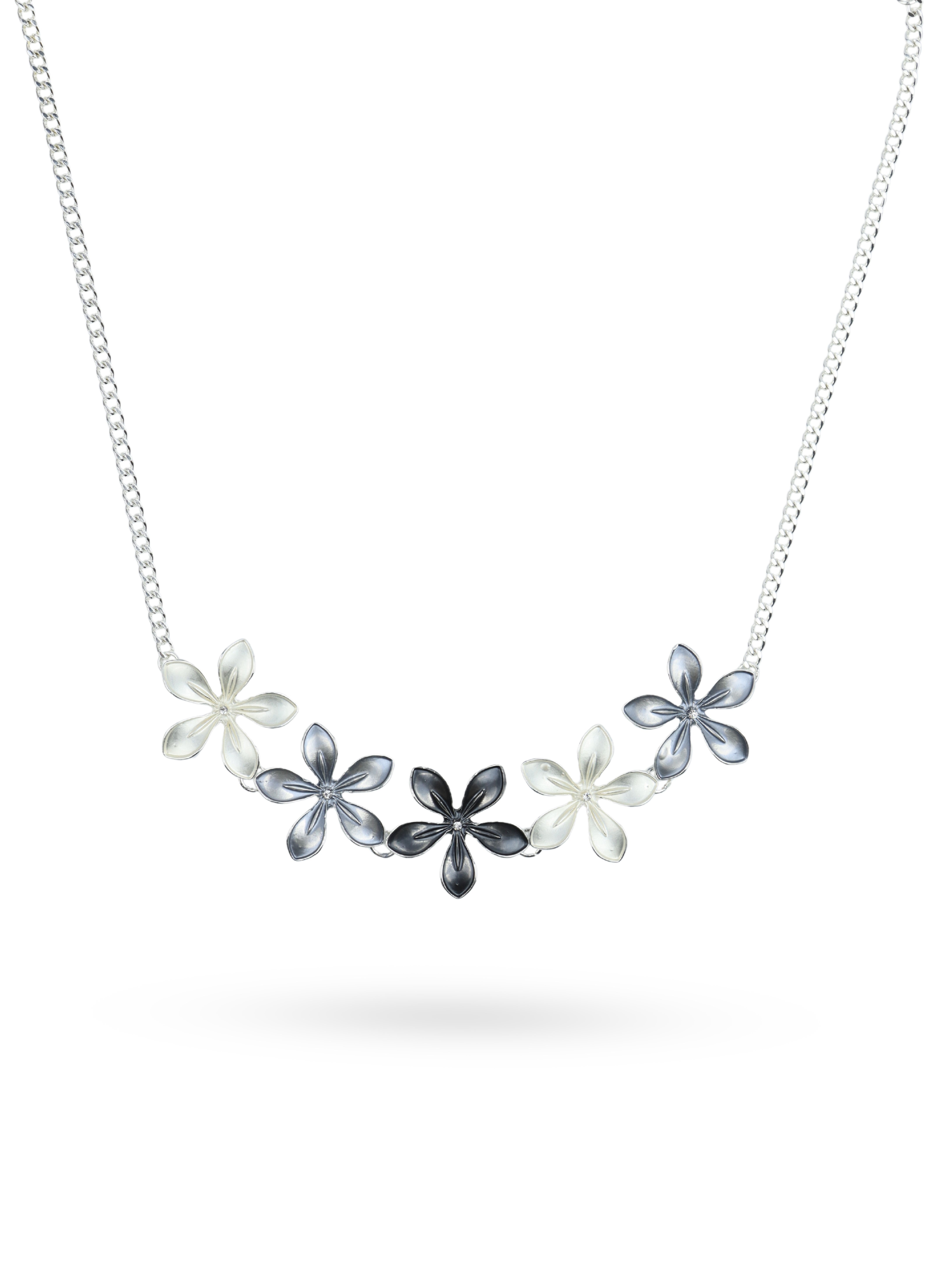 Westlook Pastel Black-Grey Color Flora Necklace