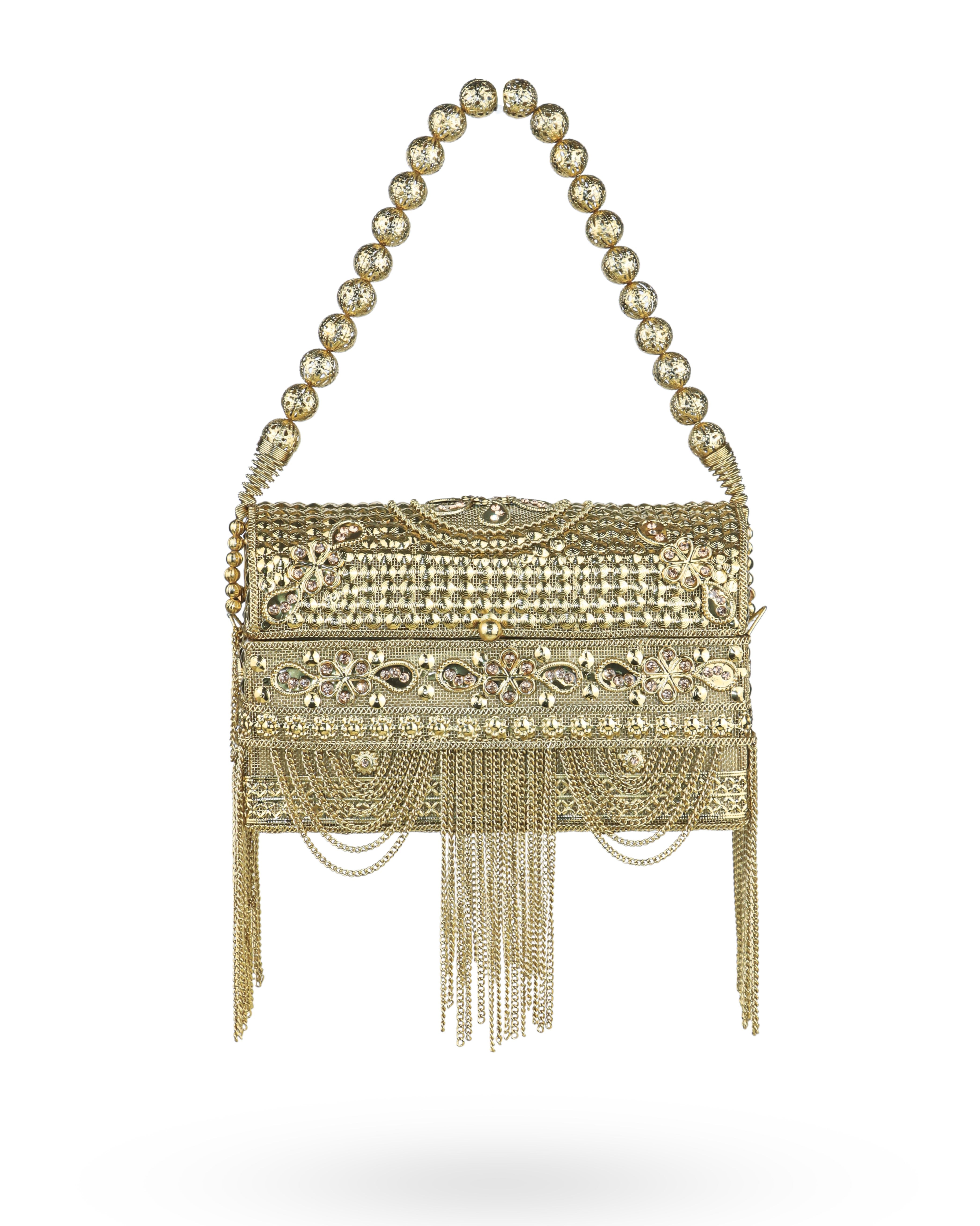 Metal Handbag Golden Look