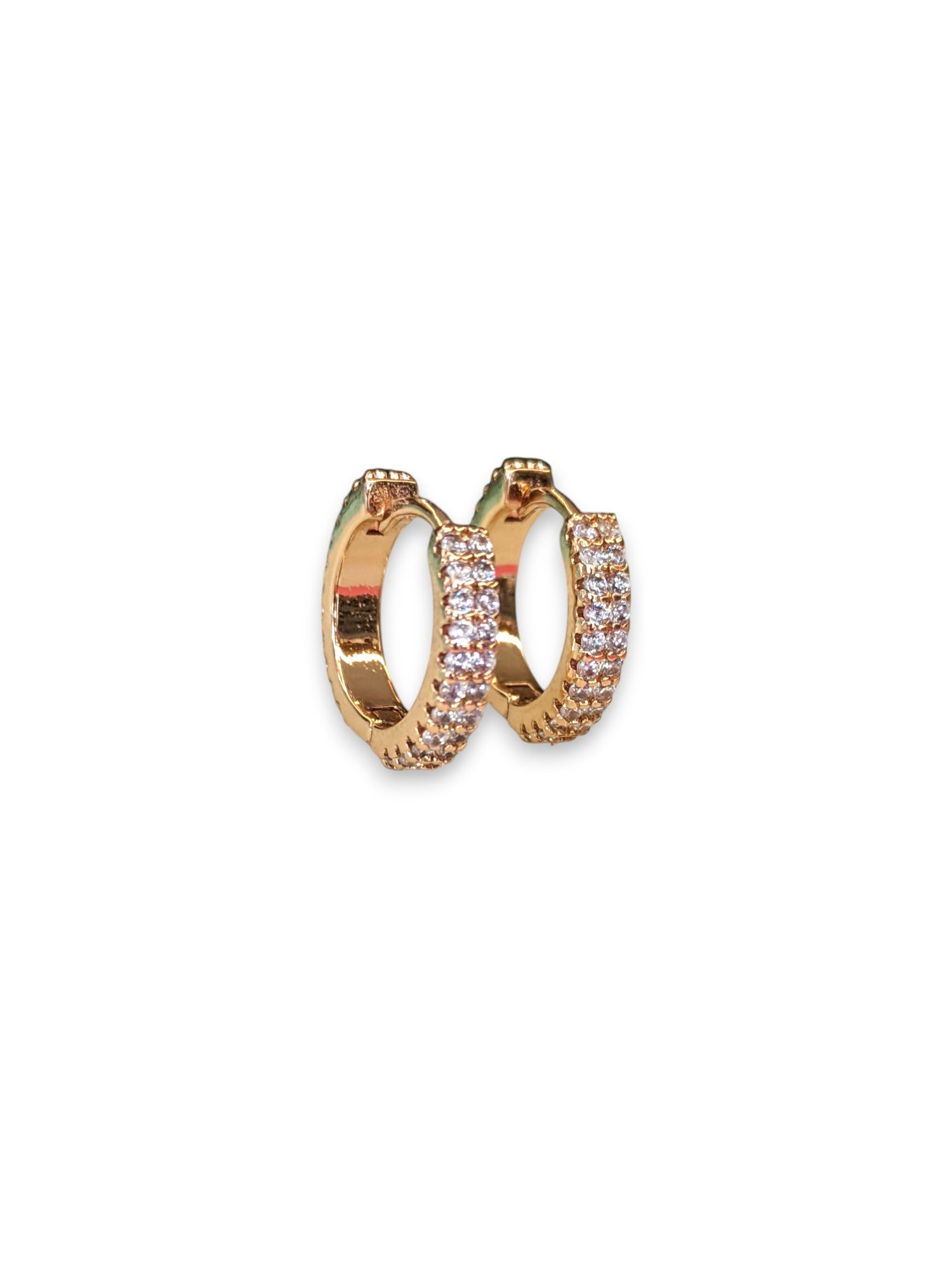 Shimmering HOOP CZ BALI EARRING