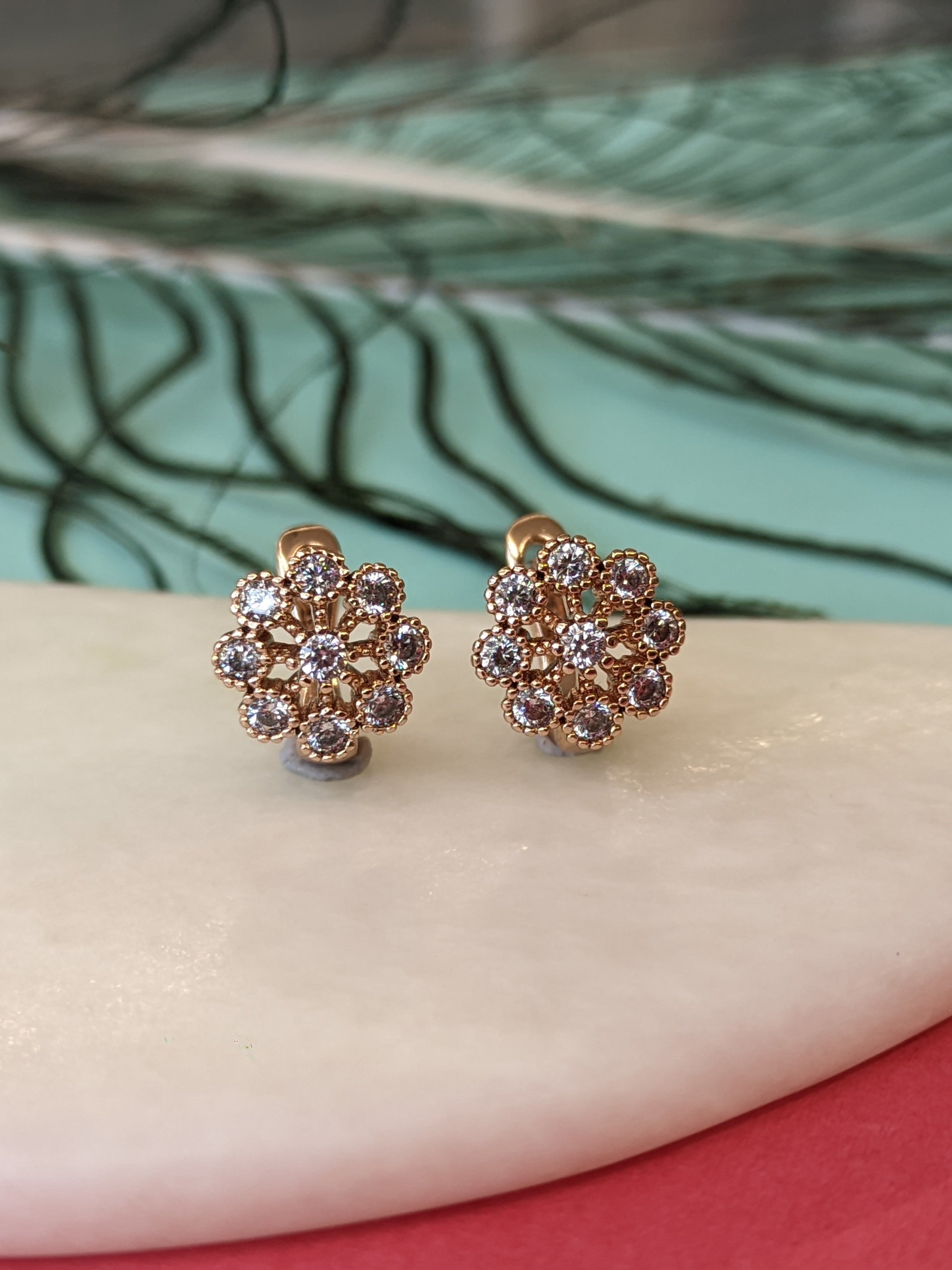 Shimmering CZ HOOP EARRING