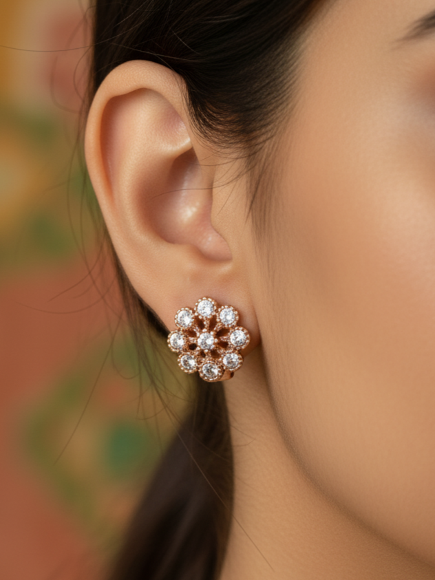 Shimmering CZ HOOP EARRING