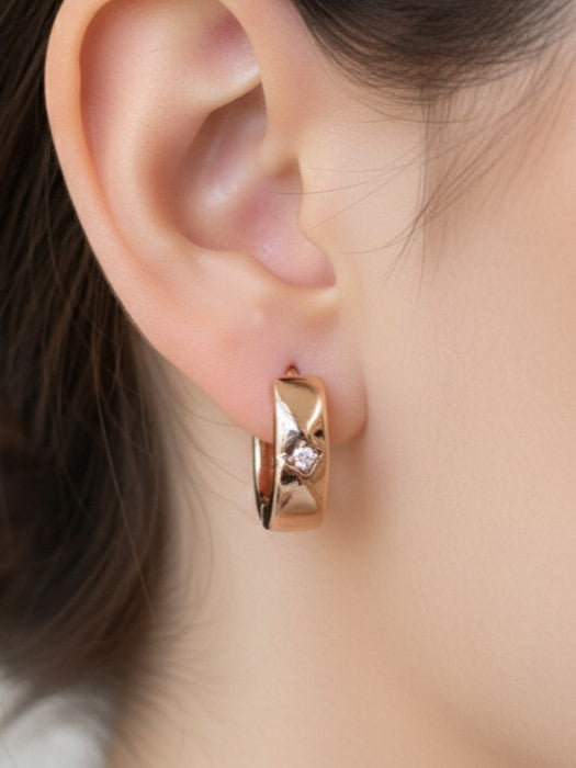 Classic CZ HOOP EARRING