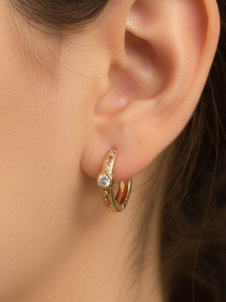 SAAZ Sparkling Grace Diamond Hoop Earrings