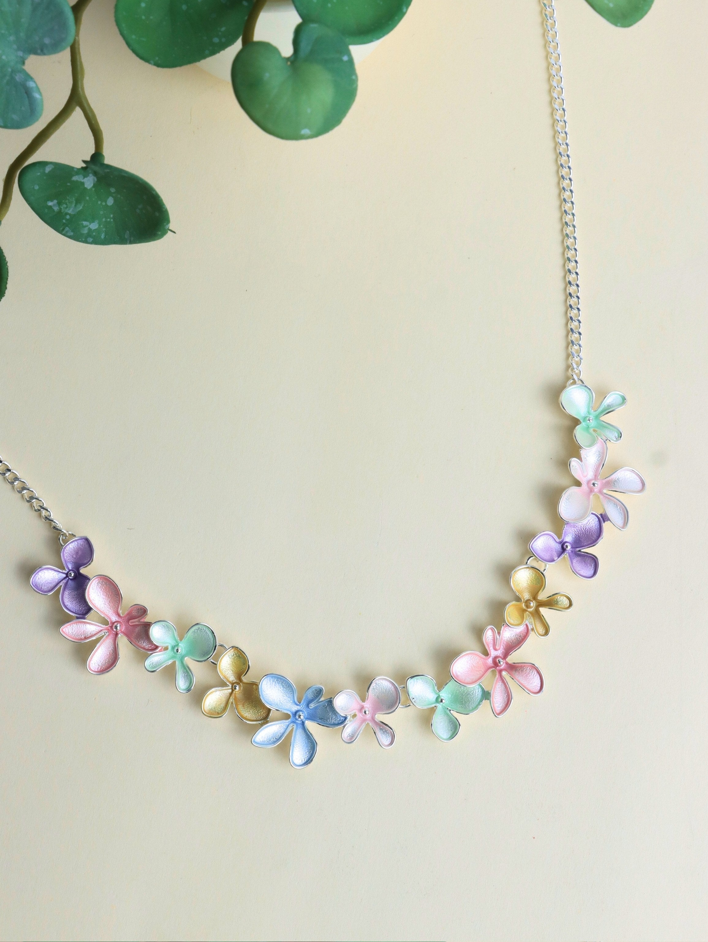 Saaz Westlook Pastel Multi Color Flora  Necklace