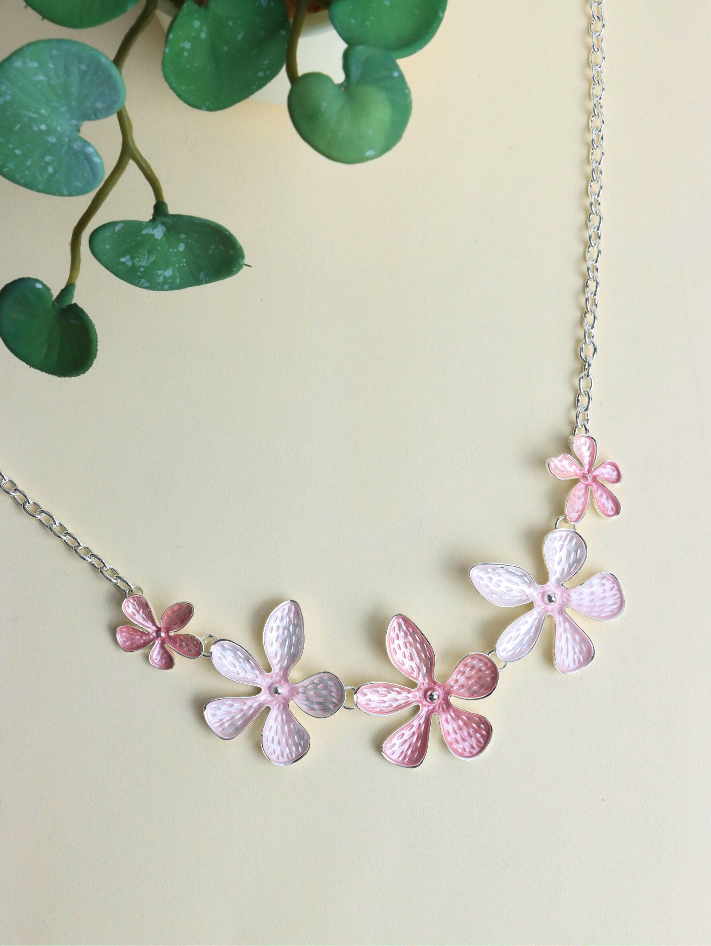 Westlook Pastel Pink Color Flora  Necklace