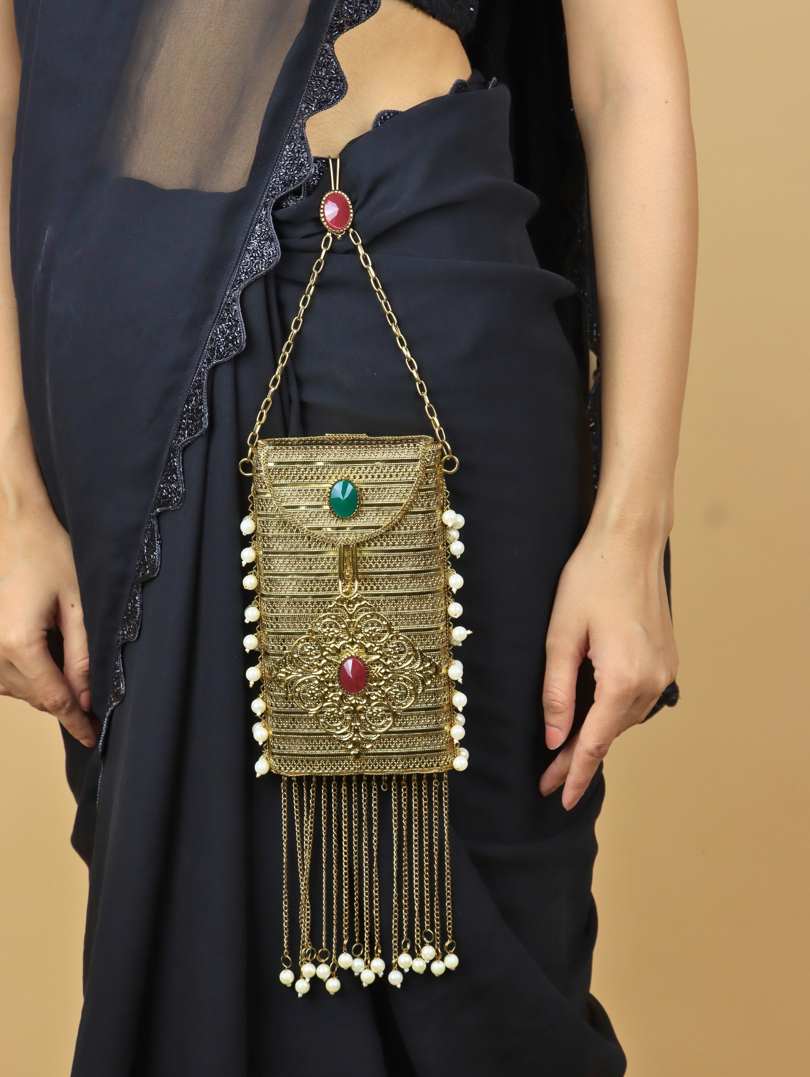 Handmade Designer Mobile Purse shoulder strap and handle for Wedding Ethnic wear Evening Party and Prom