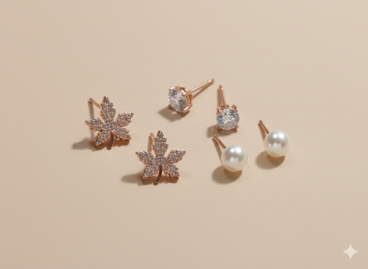 classy small stud set