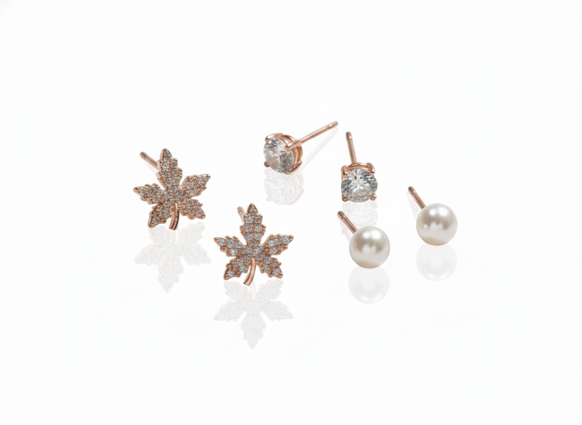 classy small stud 3pcs set