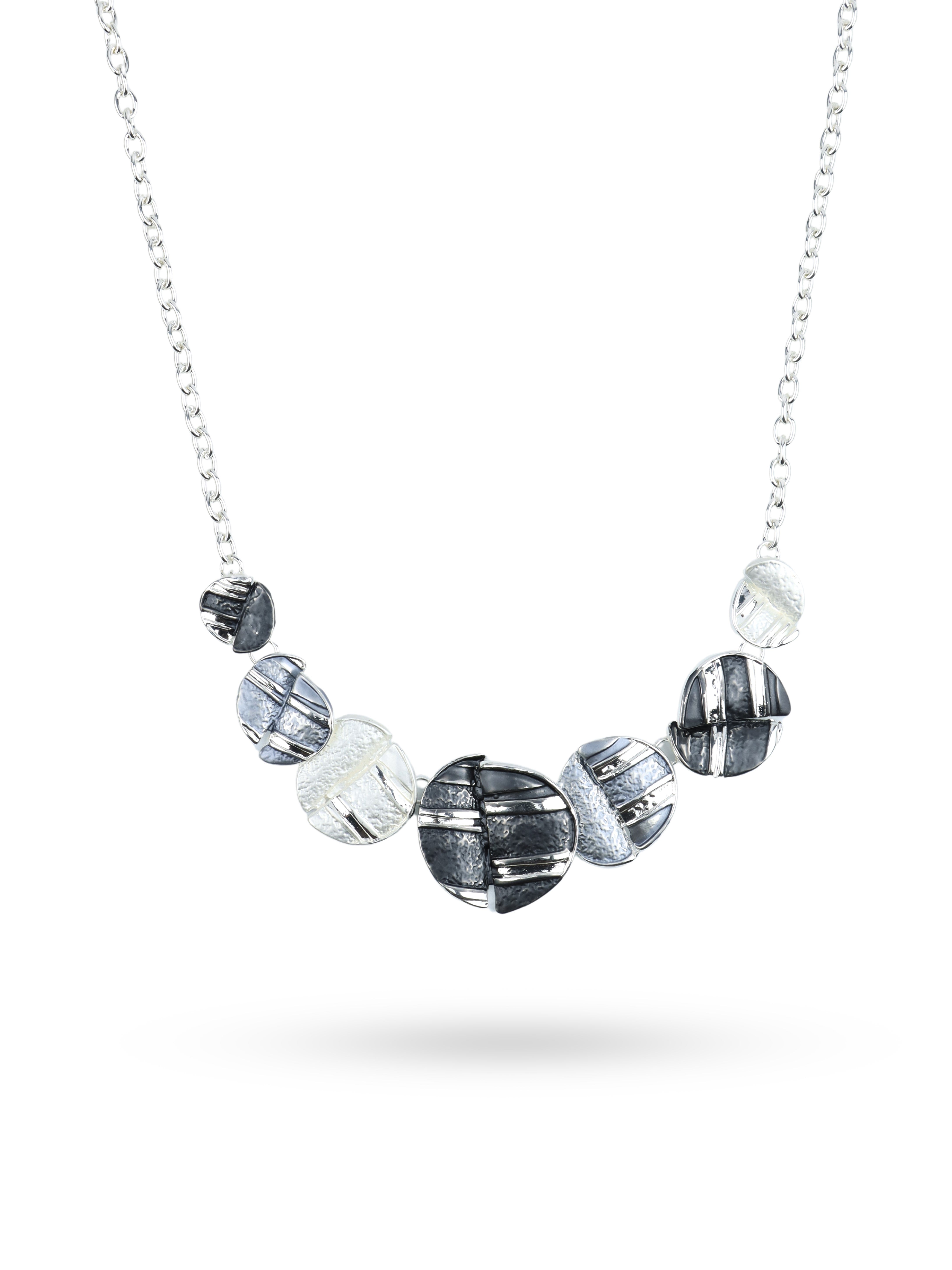 Westlook Pastel White-Black Color Flora  Necklace