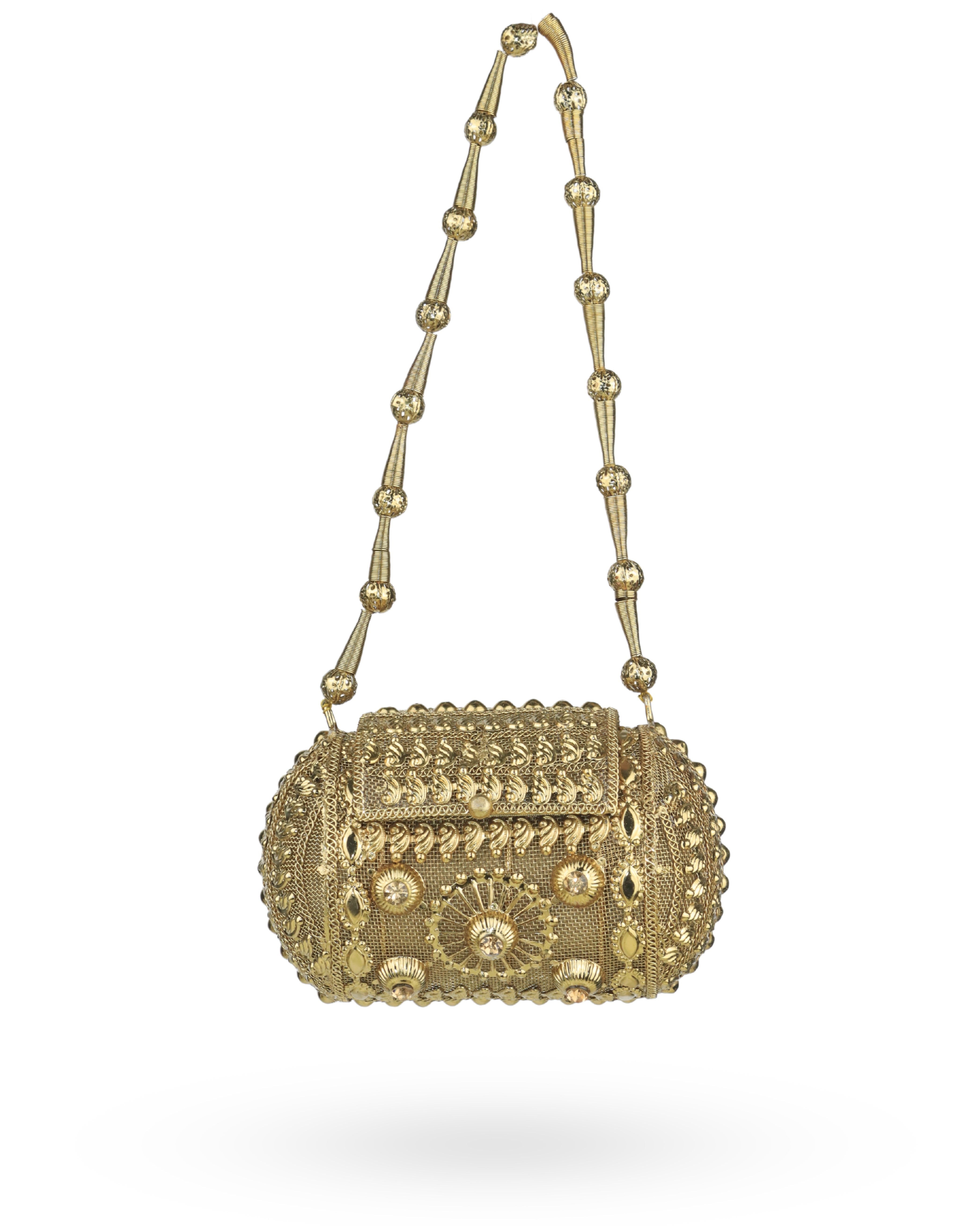 MINI Anitque Golden Metal  beautifully Handbag