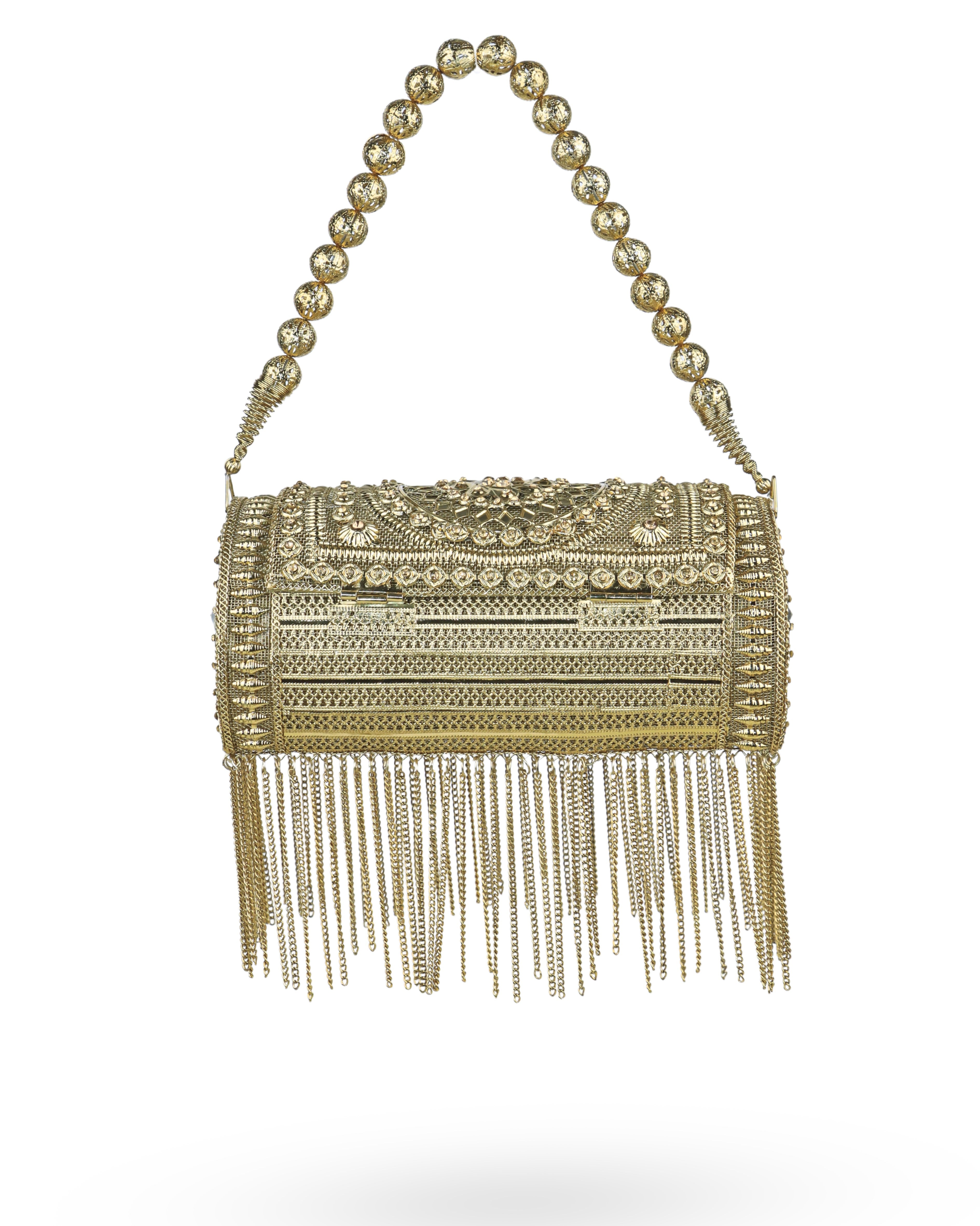 GOLDEN METAL HANDBAG BOLLYWOOD STYLE